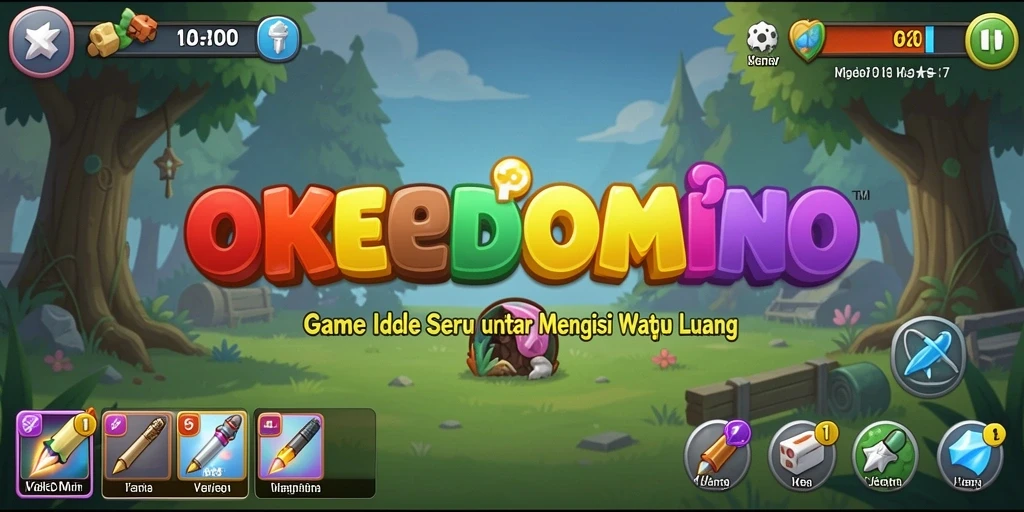 Screenshot permainan BOKEDOMINO menampilkan gameplay Idle yang mengasyikkan.