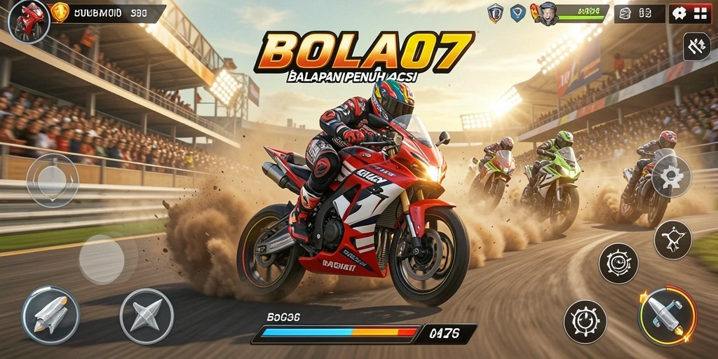 Tangkapan layar BOLA07 menampilkan balapan motor yang intens dan grafis memukau.