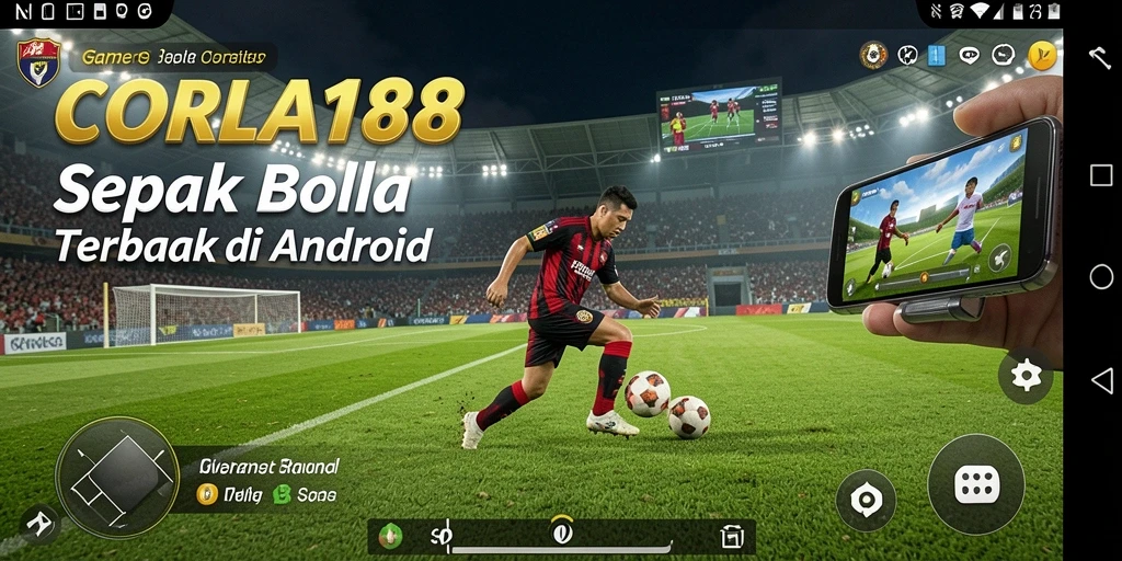 Tangkapan layar gameplay CORLA188 menunjukkan aksi seru di lapangan sepak bola.