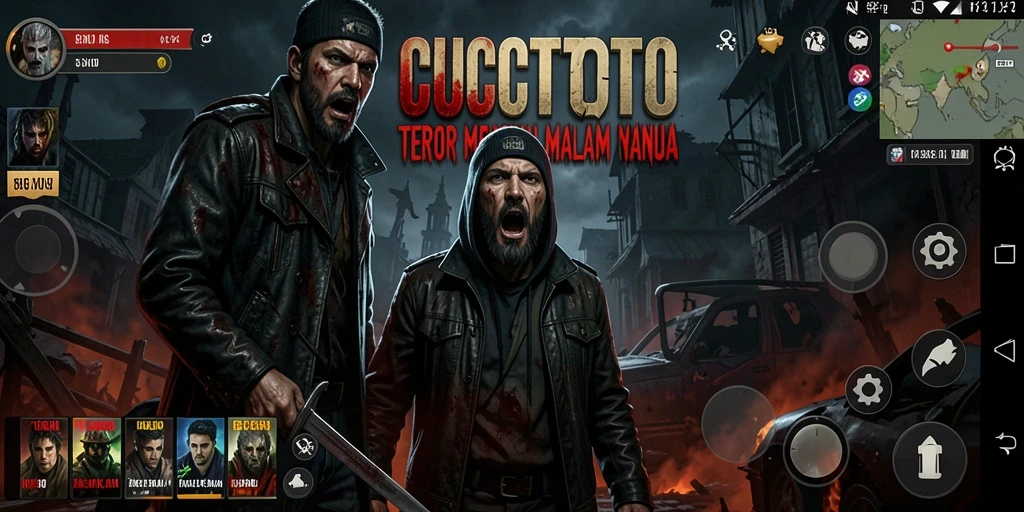 Screenshot gameplay CUCUTOTO menampilkan suasana gelap dan mencekam.