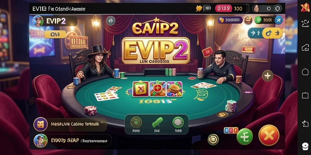 Tampilan menarik dari gameplay Live Casino EVIP2 yang mendebarkan.