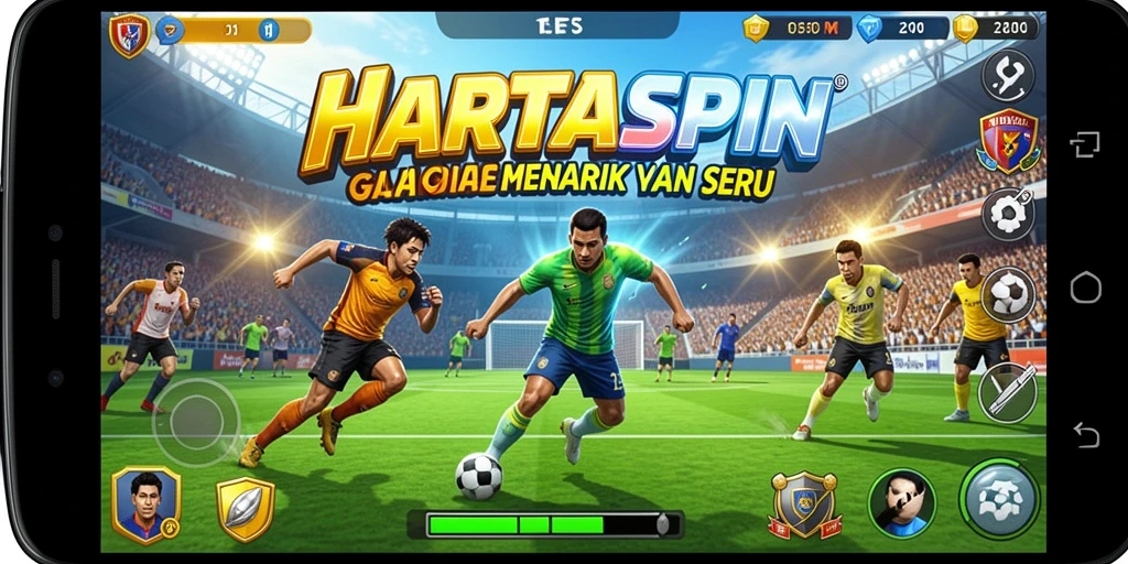 Tampilan menarik gameplay olahraga HARTASPIN yang seru.