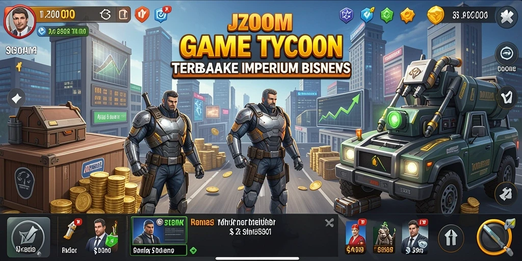 Screenshot J200M menampilkan serunya gameplay Tycoon.