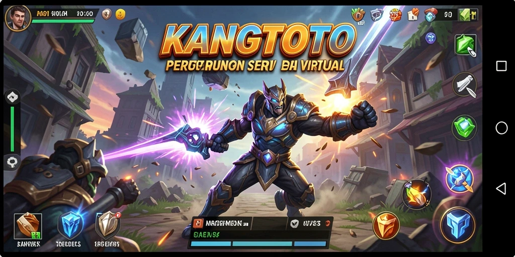 Tangkapan layar utama KANGTOTO menampilkan pertarungan action-packed antara dua karakter kuat.