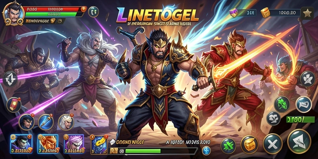 Tampilan seru dari pertarungan karakter dalam LINETOGEL.