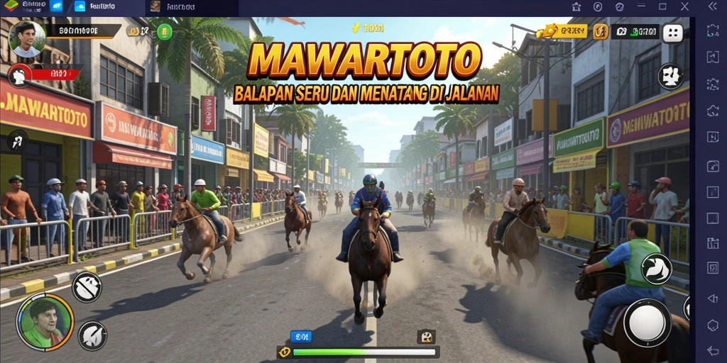 Screenshot dari gameplay balapan seru di MAWARTOTO.