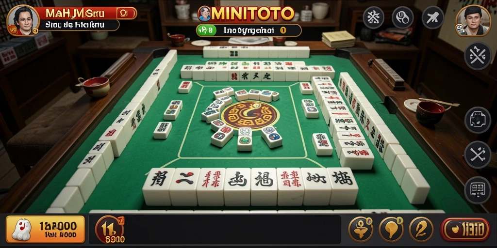 Tampilan grafik gameplay Mahjong yang memukau dan menarik.