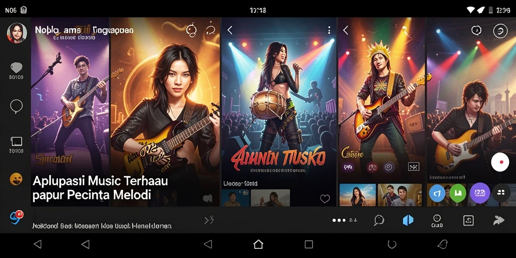 Tampilan menarik dari gameplay aplikasi musik N06.