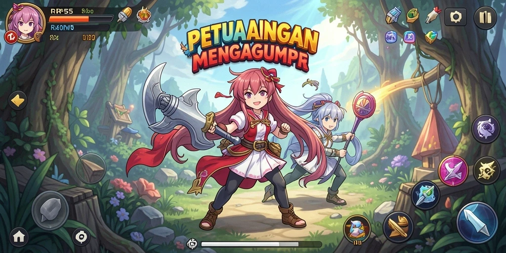 Tampilan gameplay menakjubkan dari RP55 yang penuh aksi Anime.