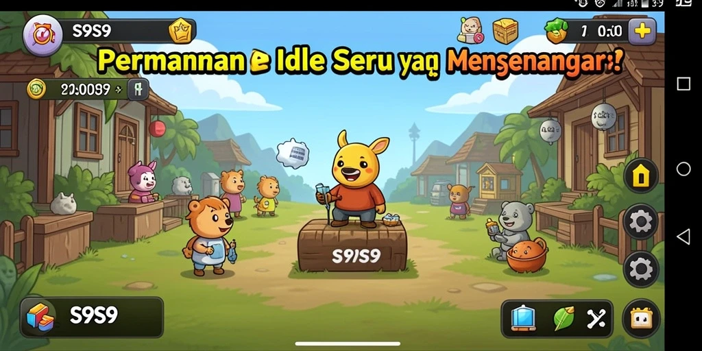 Tampilan gameplay menawan S9S9 yang penuh warna.