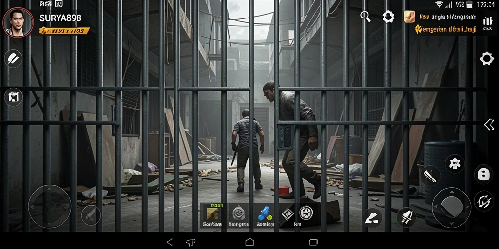 Tangkapan layar gameplay SURYA898 menampilkan suasana mencekam yang nyata.