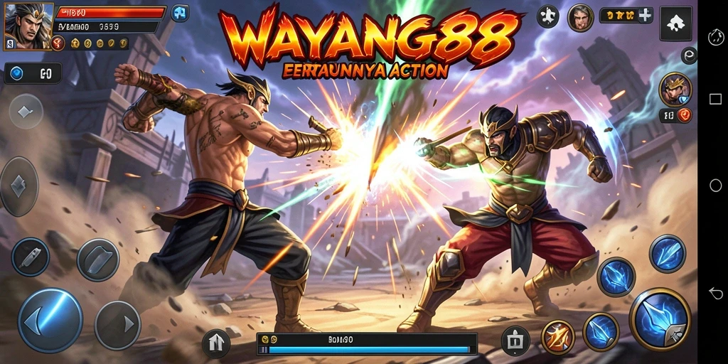 Screenshot dari pertarungan seru dalam WAYANG88.