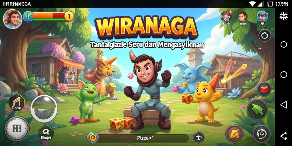 Screenshot gameplay menunjukkan serunya tantangan Puzzle di WIRANAGA.
